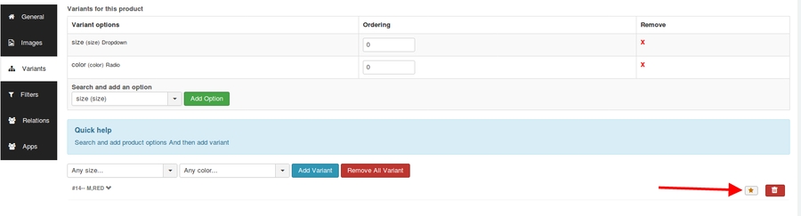 Setting default variant